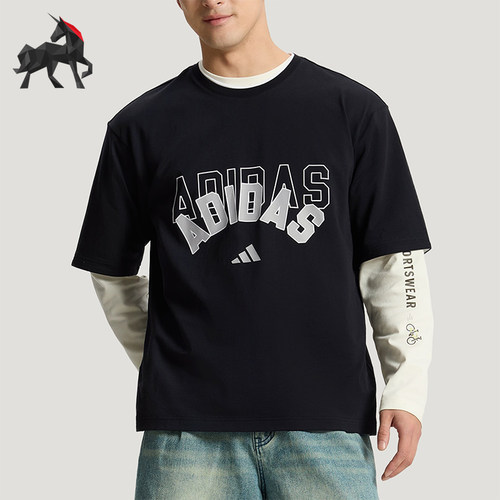 Adidas/阿迪达斯正品U 2IN1 T-SHIRT男女经典运动休闲短袖KX0514