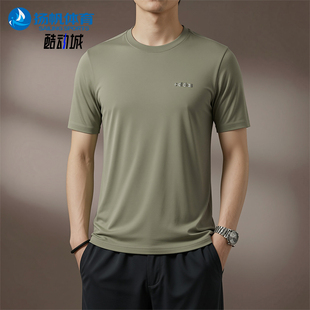 Adidas/阿迪达斯正品圆领宽松风男橄榄绿经典短袖休闲T恤KQ5316
