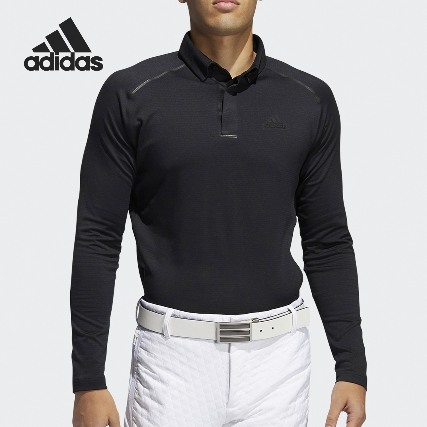 阿迪达斯男子长袖高尔夫POLO衫