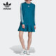 Adidas EC1911 荷叶边运动连衣裙 阿迪达斯正品 三叶草女子圆领长袖