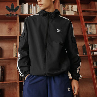Adidas/阿迪达斯正品三叶草男女拉链经典运动连帽夹克外套KB1945