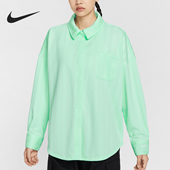 Nike 353 HV1957 耐克正品 Sportswear女士宽松条纹翻领衬衫