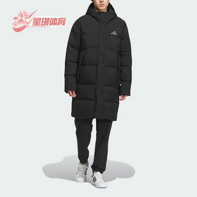 Adidas/阿迪达斯正品冬季男女防风保暖连帽运动长款羽绒服KQ5514