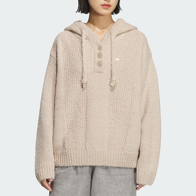 Adidas/阿迪达斯正品三叶草女士运动针织连帽日常套头衫KS5968