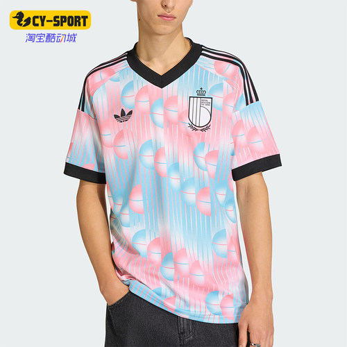 Adidas/阿迪达斯正品三叶草男士印花运动针织透气T恤JM8386