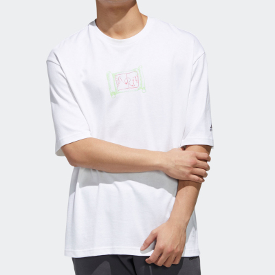 阿迪达斯男子印花运动短袖T恤