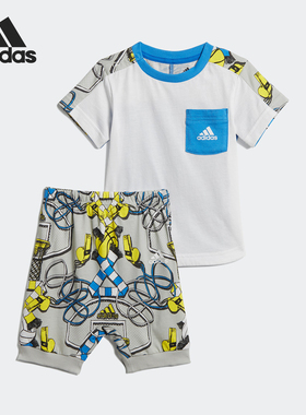 Adidas/阿迪达斯正品当季男婴童I ST SUM SET B短袖套服DV1249