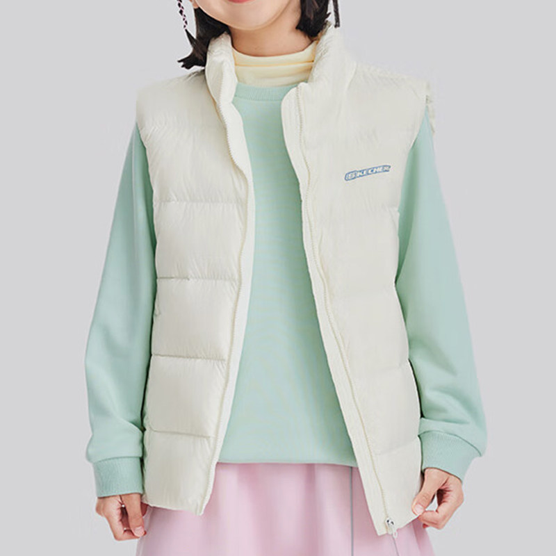 Skechers/斯凯奇正品运动保暖新款儿童轻薄梭织休闲简约羽绒马甲,童装/婴儿装/亲子装,羽绒马甲,淘宝优惠券,粉丝福利购,淘宝优惠卷
