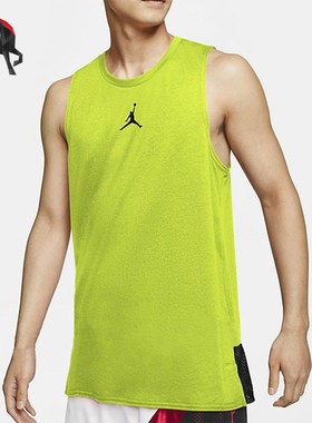 Nike/耐克正品JORDAN新款男荧光绿黑色经典篮球背心CJ5545-389