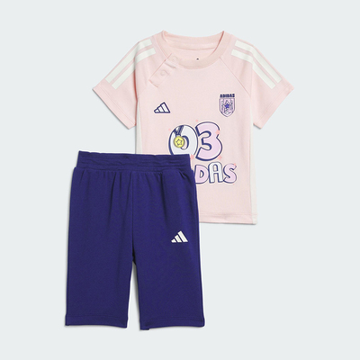 Adidas/阿迪达斯正品2025夏季婴童轻便透气经典圆领套装JM3418