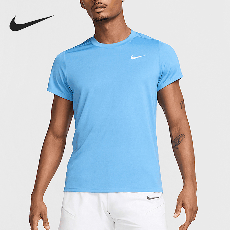 Nike/耐克正品2025男士训练运动透气圆领套头网球短袖FZ6921-489