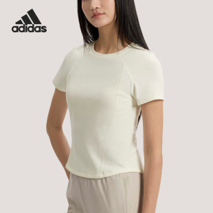 Adidas/阿迪达斯正品2026女士运动休闲经典简约修身透气T恤KH2648