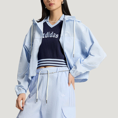 Adidas/阿迪达斯正品三叶草女士梭织户外运动透气时尚外套KT3056