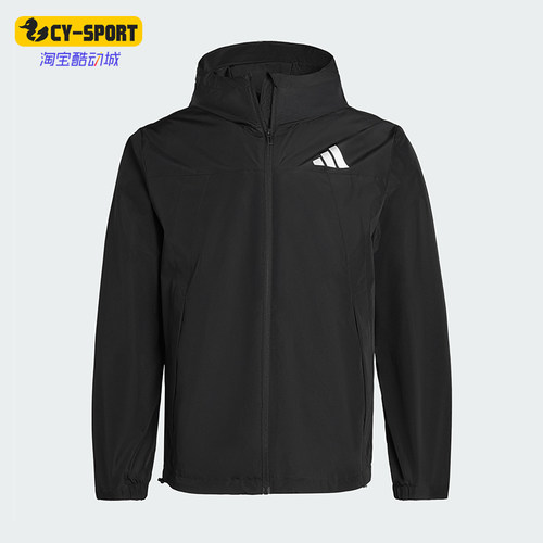 Adidas/阿迪达斯正品WOVENJACKET新款男女经典黑色夹克外套IB7052
