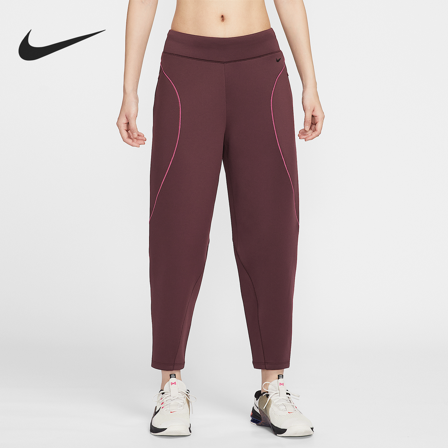 耐克女士中腰锥形运动长裤