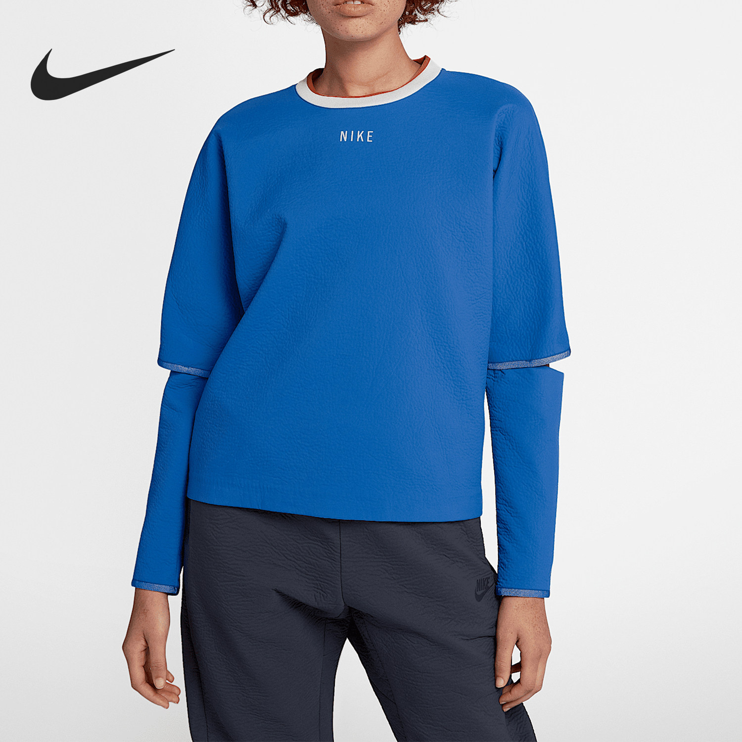 Nike/耐克正品 女子时尚圆领运动训练休闲套头衫卫衣 930766-010