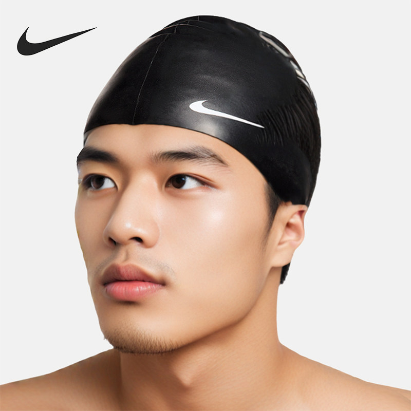 Nike/耐克正品NikeSwim硅胶泳帽新款男黑色泳帽CW9487-011