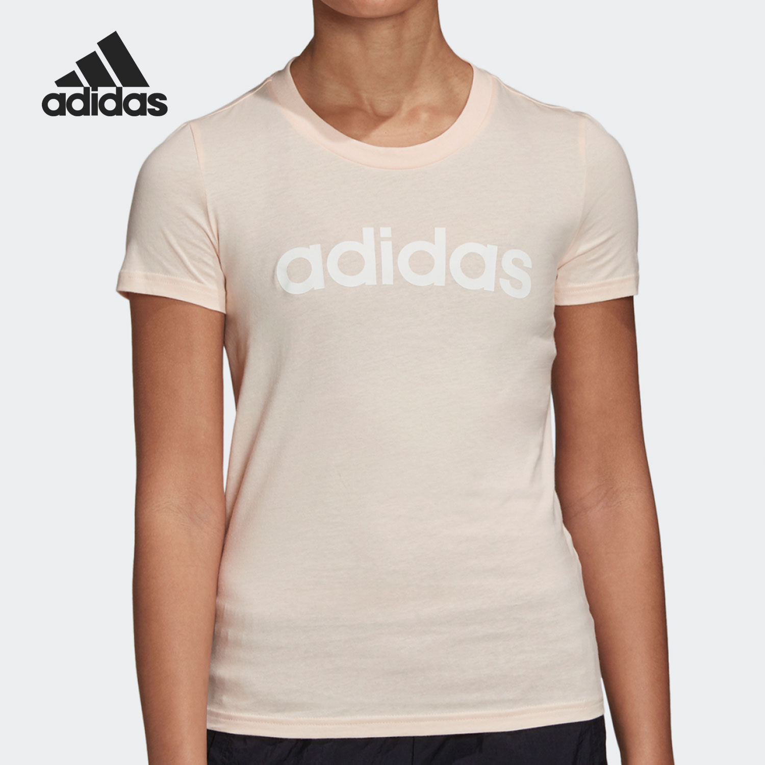 Adidas/阿迪达斯正品2021夏季新款女子时尚圆领运动透气T恤GD2933