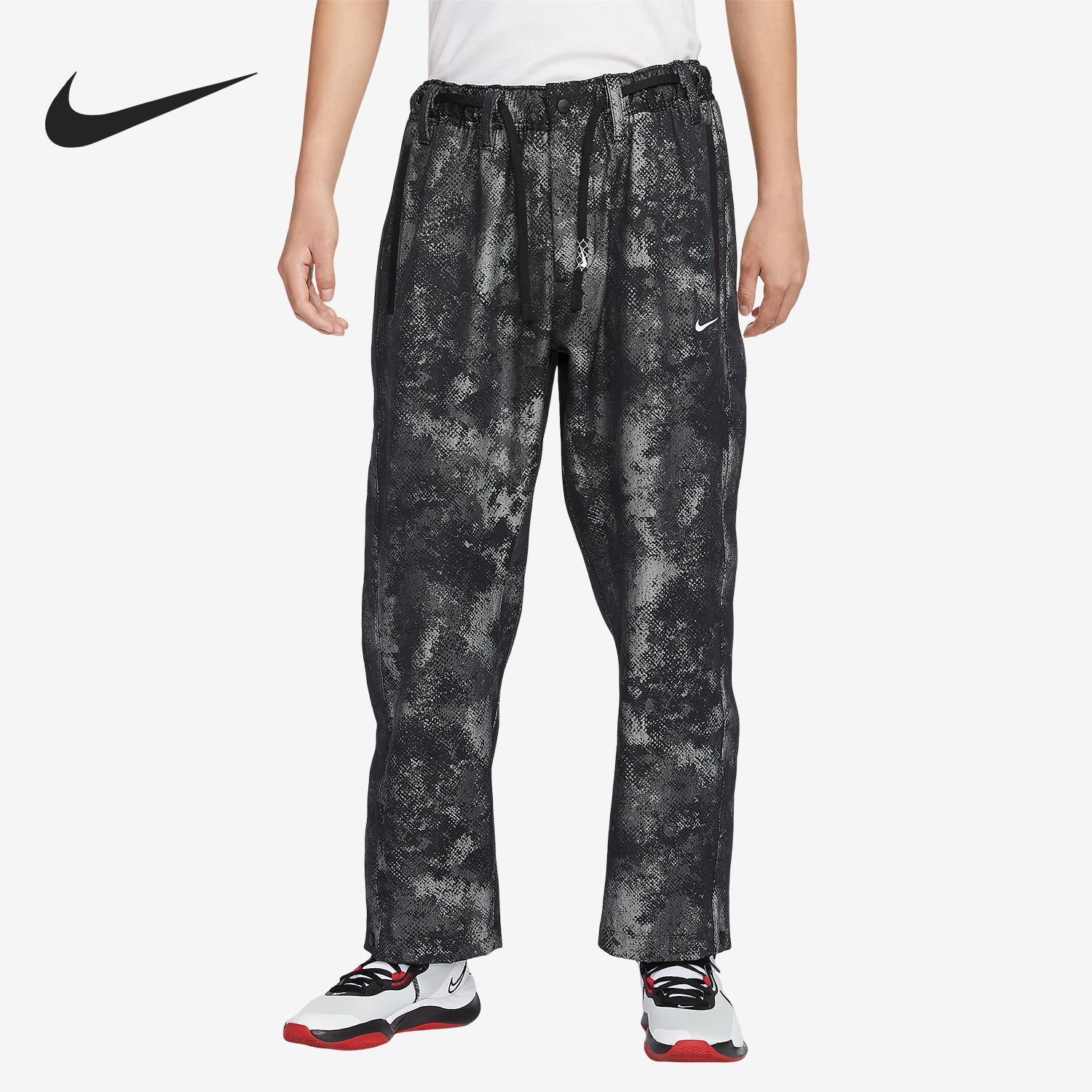 Nike/耐克正品2024新款男士宽松时尚印花梭织长裤FZ0649-010