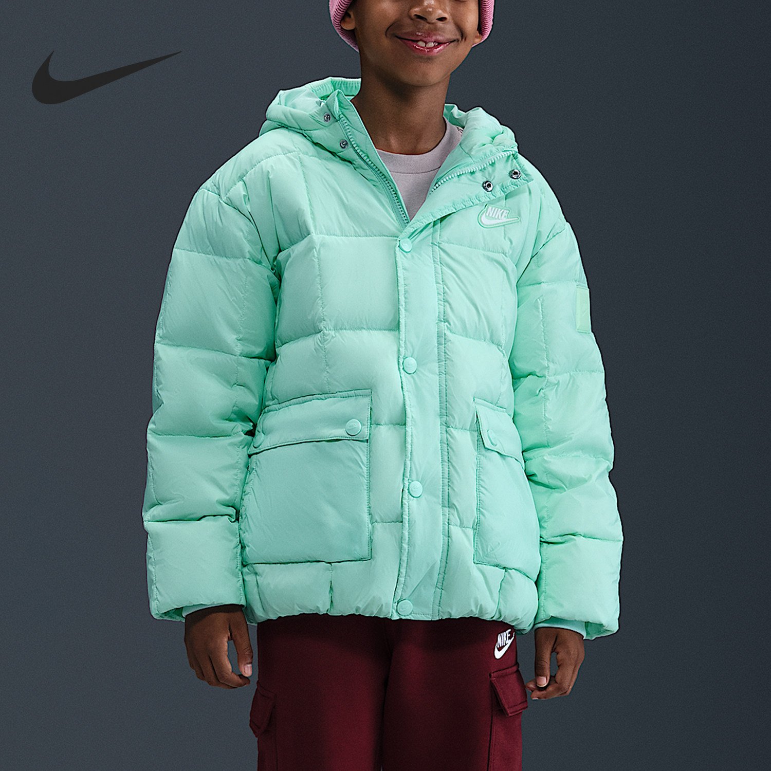 Nike/耐克正品2025冬季Premium大童简约运动羽绒服IQ6136-353