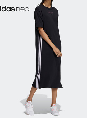 Adidas/阿迪达斯正品 WD DRESS 女子短袖透气运动长裙 H45104