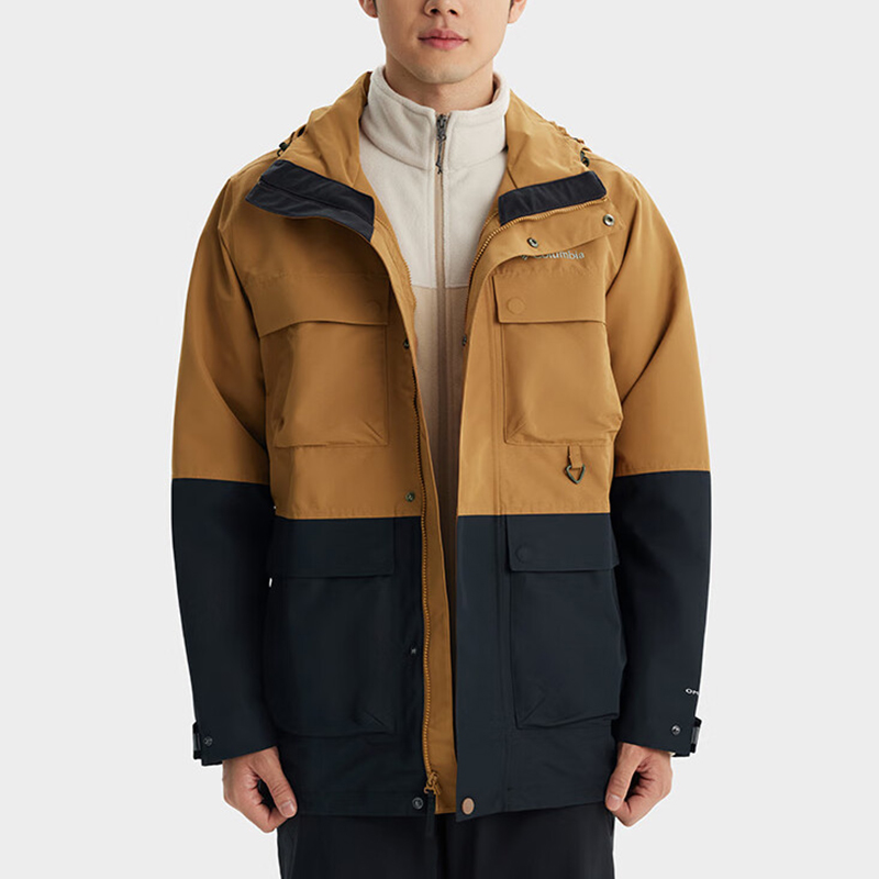 哥伦比亚男士连帽复古户外冲锋衣