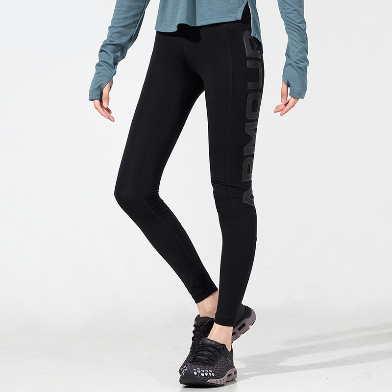 安德玛正品春季女子运动裤训练跑步针织紧身裤健身裤1356212