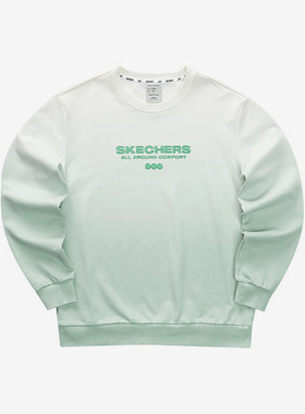 Skechers/斯凯奇正品男女简约时尚圆领吊染渐变针织卫衣 L423U054