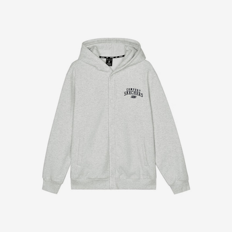 Skechers/斯凯奇正品新款男士针织连帽加绒运动休闲夹克外套