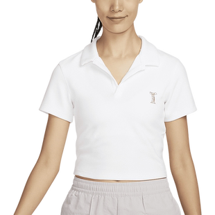 Nike/耐克官方正品当季新款女士柔软针织休闲运动短袖HJ6852-100