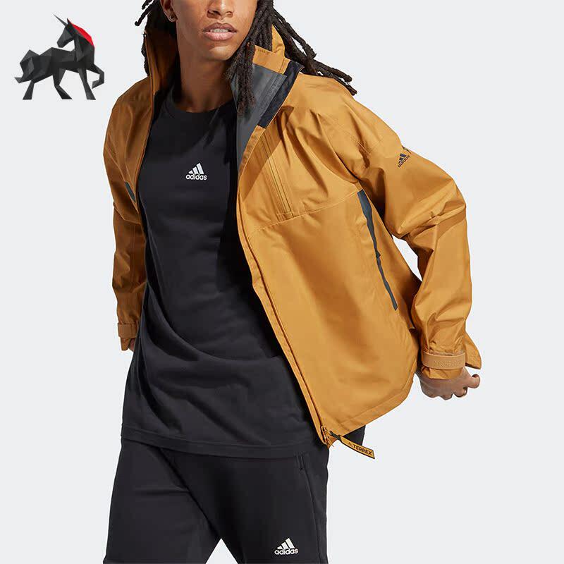 Adidas/阿迪达斯正品男女户外运动连帽冲锋衣外套HG6032