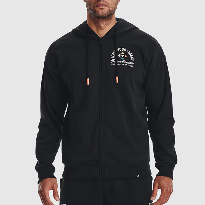 安德玛男士针织连帽夹克外套