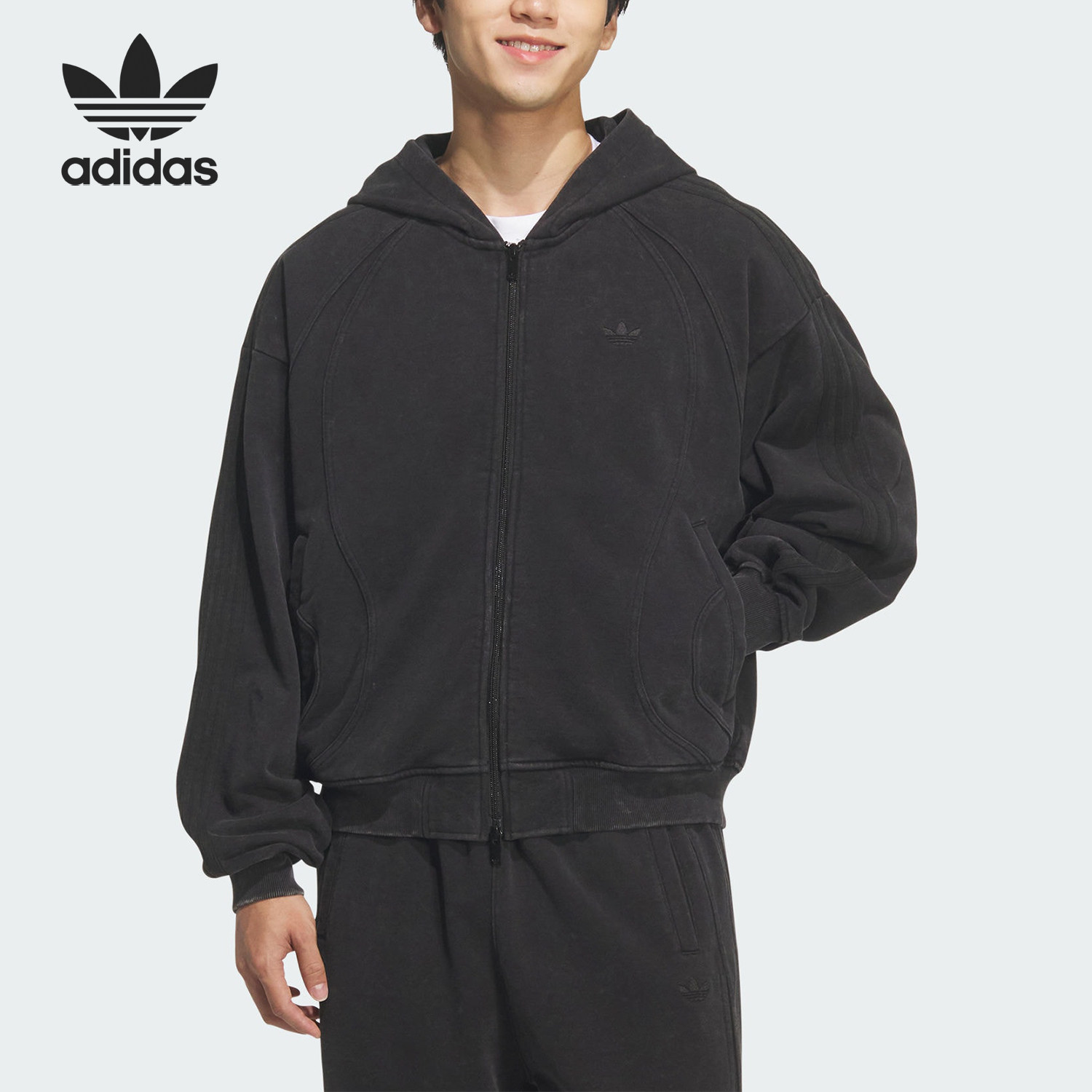 Adidas/阿迪达斯官方正品三叶草男女宽松日常休闲经典外套KQ5524