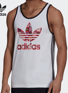 Adidas/阿迪达斯官方正品三叶草男子运动训练休闲背心T恤 H43942