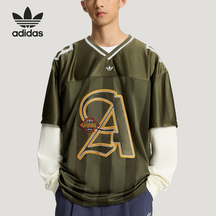 Adidas/阿迪达斯官方正品三叶草男士二合一球衣复古长袖T恤KS5329