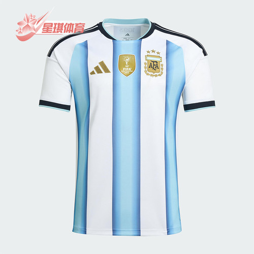 Adidas/阿迪达斯正品阿根廷国家队男士运动透气足球短袖JM8396