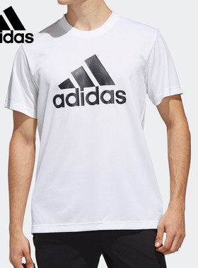 Adidas/阿迪达斯正品男子经典 LOGO 训练运动短袖T恤FJ6231