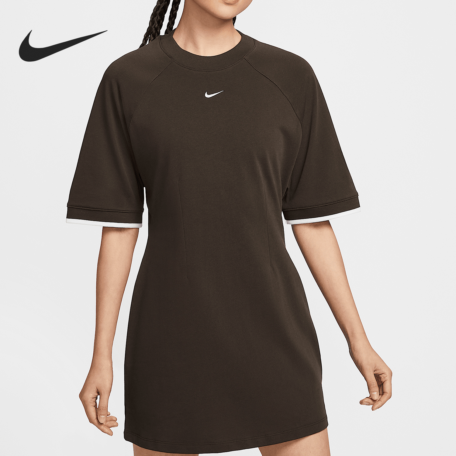 Nike/耐克正品Sportswear女士缝褶透气经典针织连衣裙HJ0325-220