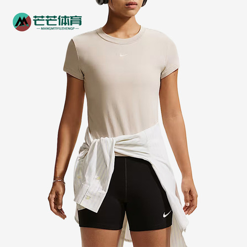 Nike/耐克正品女士简约休闲短款套头圆领短袖T恤FV5509-236