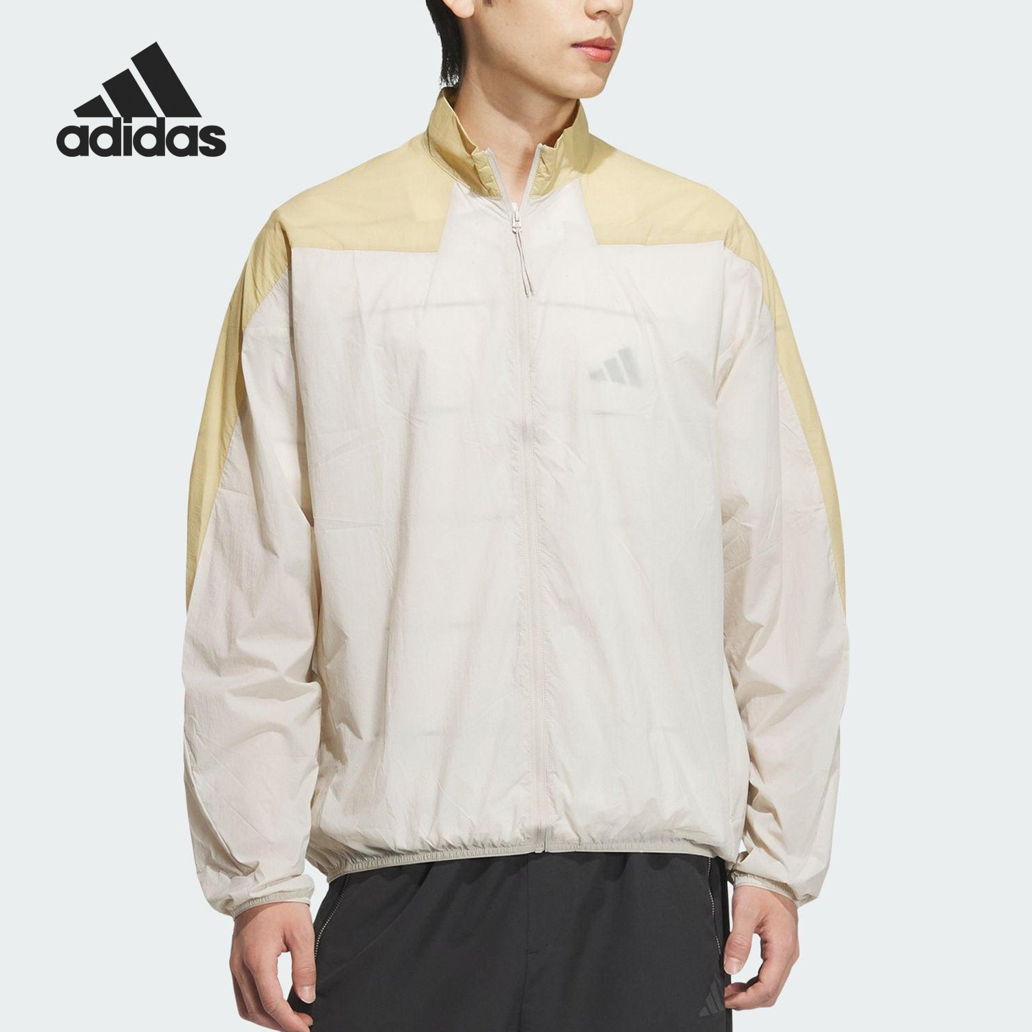 Adidas/阿迪达斯正品夏季男士梭织立领经典运动休闲外套JZ8424