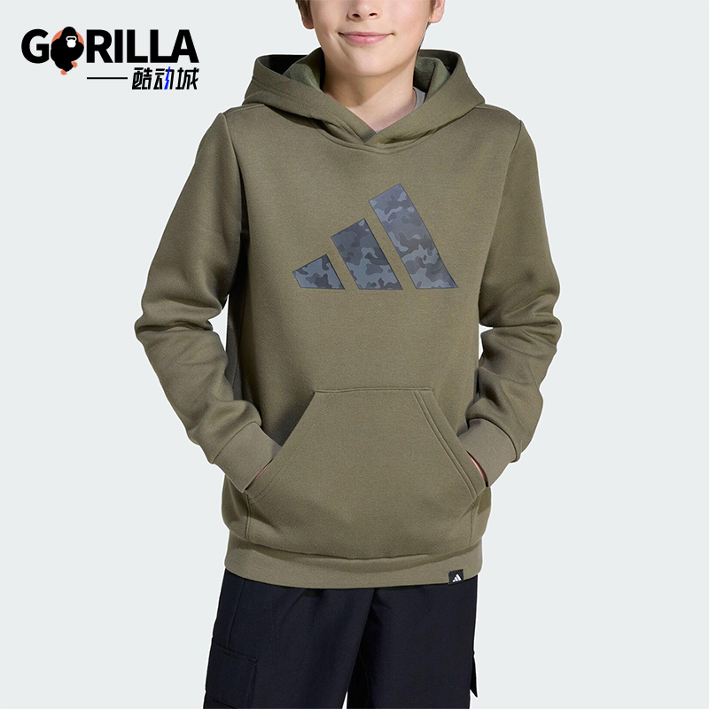 Adidas/阿迪达斯正品J CAMO HD大童休闲抓绒复古运动卫衣JV5127