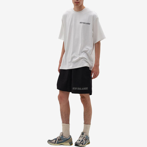 New Balance新百伦正品男款字母印花宽松圆领短袖T恤AMT45005-WT