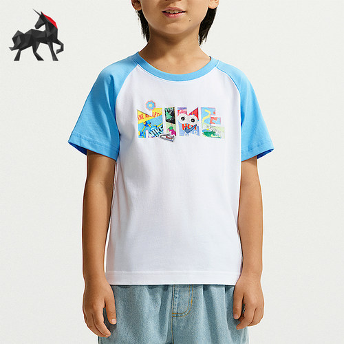 Nike/耐克正品小童休闲时尚简约透气宽松短袖T恤JF1855-100