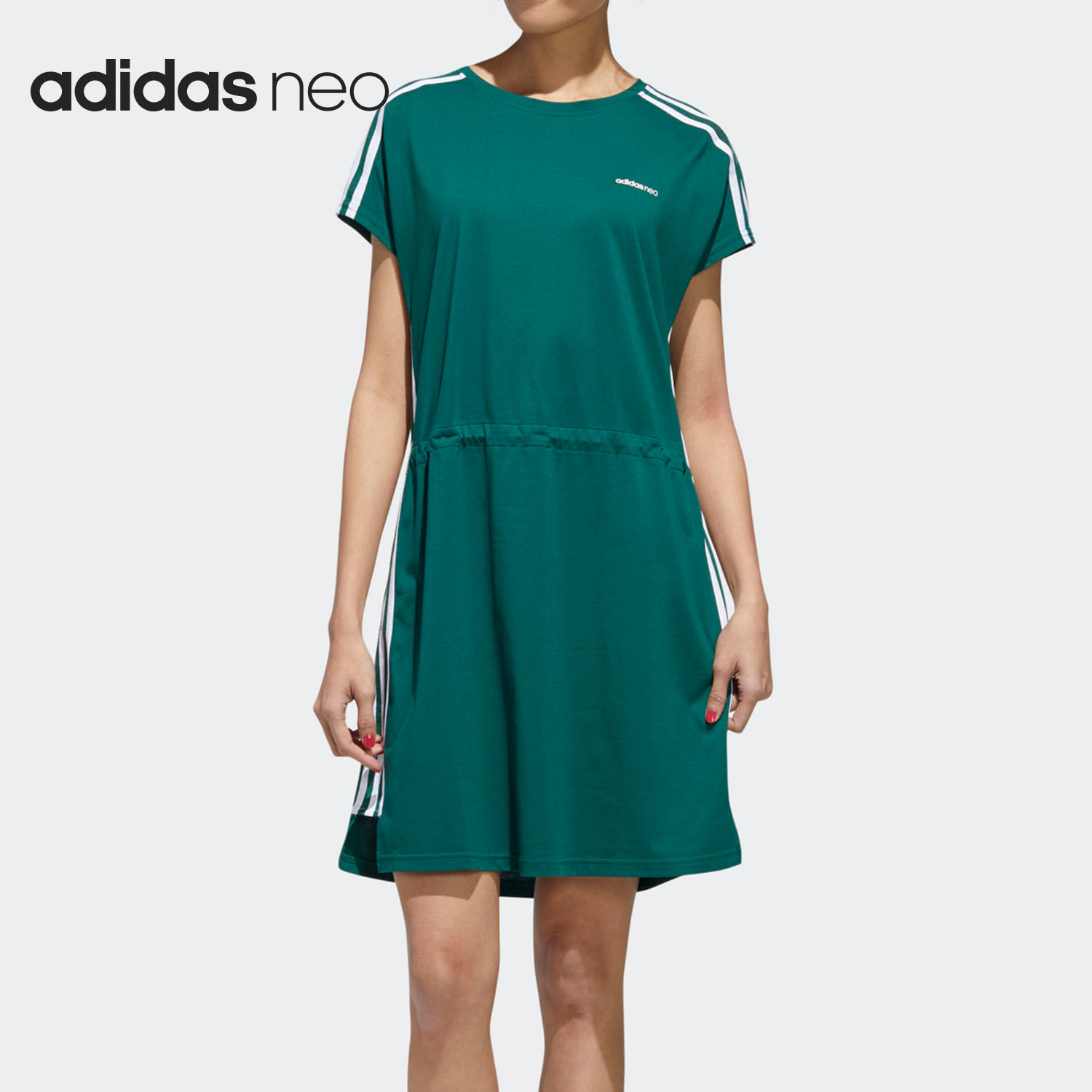 Adidas/阿迪达斯正品NEO 女子宽松透气休闲运动连衣裙 GK1502