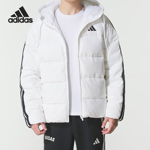 阿迪达斯男士日常连帽保暖羽绒服