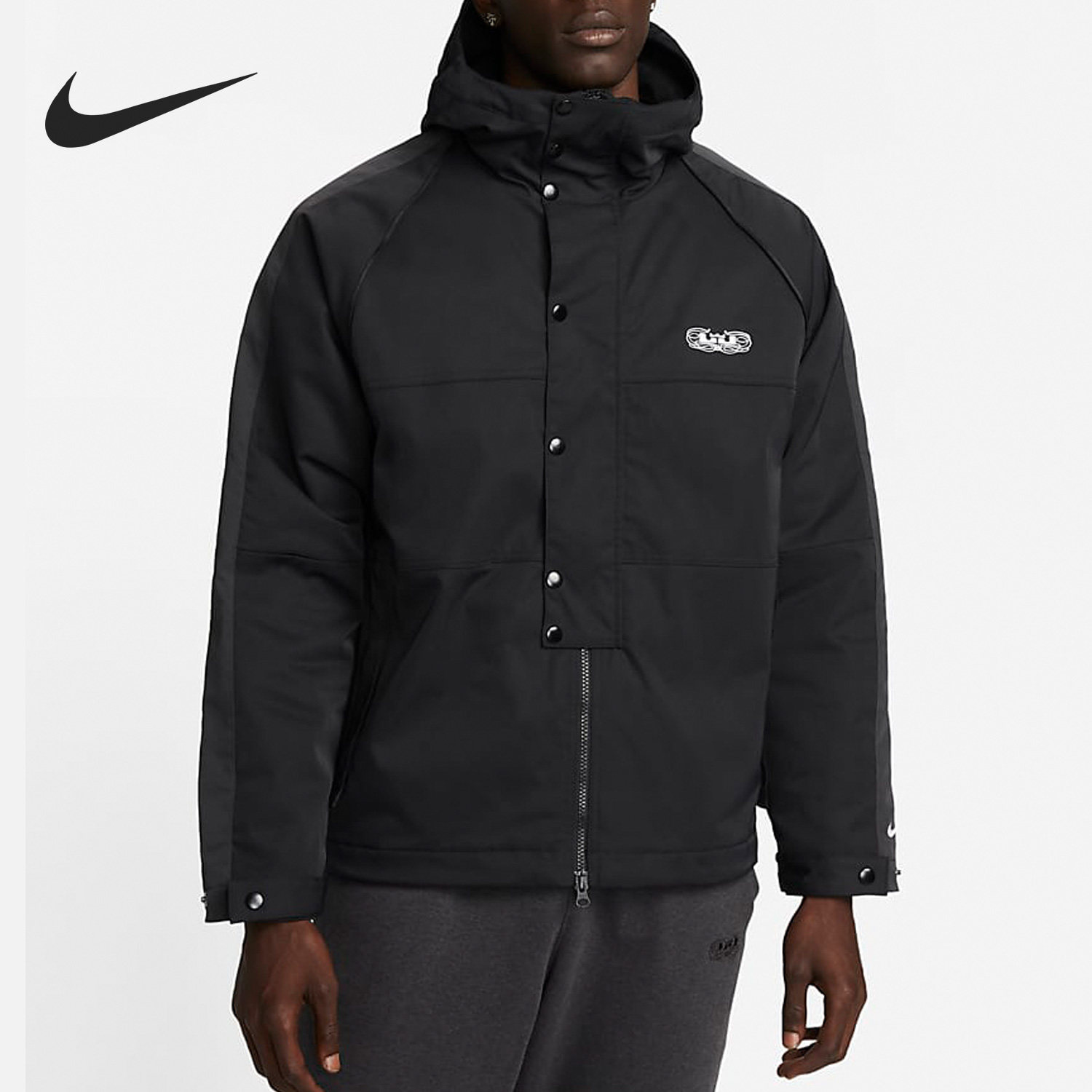 Nike/耐克正品冬季新款男子篮球运动夹棉连帽外套DQ6137-010