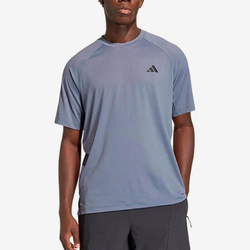 Adidas/阿迪达斯正品新款男灰蓝色跑步吸汗经典运动短袖T恤KS5576