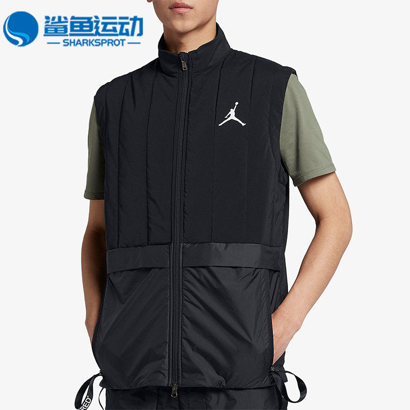 Nike/耐克正品JORDAN新款男黑色训练保暖经典宽松马甲AJ1057-010