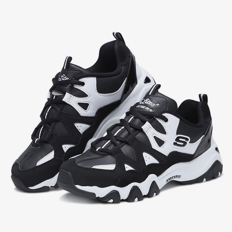 Skechers/斯凯奇正品当季新款冬季女子厚底熊猫鞋休闲运动跑步鞋