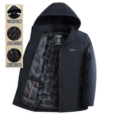 冬装爸爸夹棉加厚男士羽绒棉服休闲防寒棉袄保暖外套中老年人棉衣